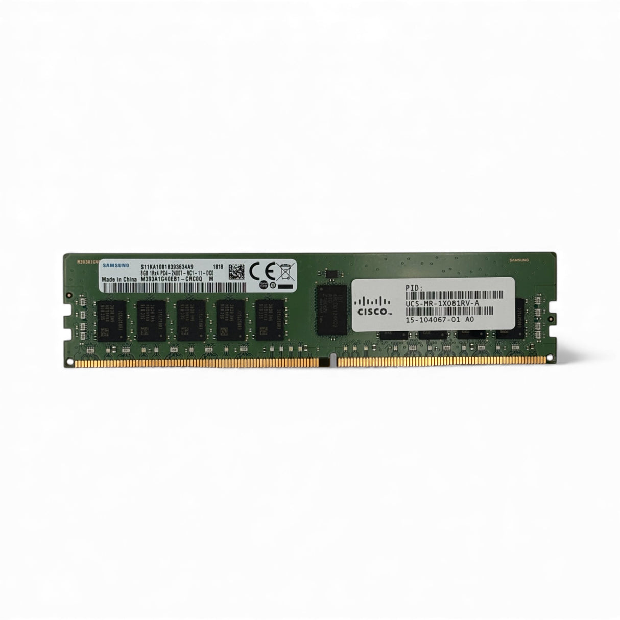 8 GB 1Rx4 PC4-2400 Samsung M393A1G40EB1-CRC0Q Cisco P/N:UCS-MR-1X081RV-A