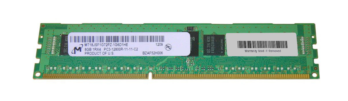 8 GB 1Rx4 PC3-12800R Micron MT18JSF1G72PZ-1G6D1HE HP-Teilenummer: 647651-081