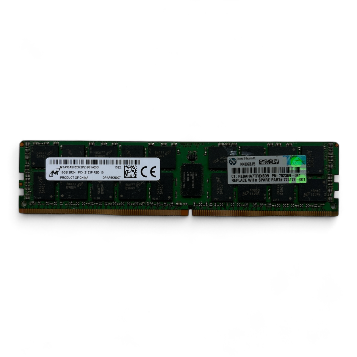 16 GB 2Rx4 PC4-2133P Micron MTA36ASF2G72PZ-2G1A2IG HP-Teilenummer: 752369-081