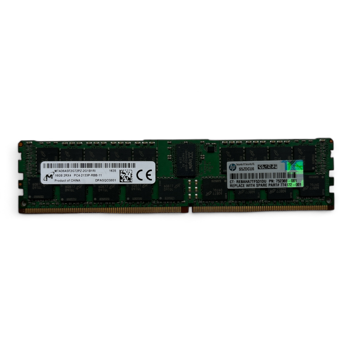 16 GB 2Rx4 PC4-2133P Micron MTA36ASF2G72PZ-2G1B1RI HP-Teilenummer: 752369-081