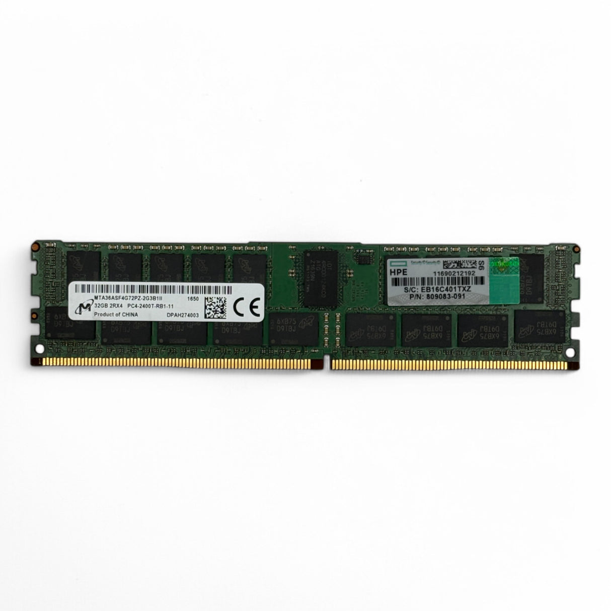 32GB 2Rx4 PC4-2400T Micron MTA36ASF4G72PZ-2G3B1II HP P/N: 809083-091