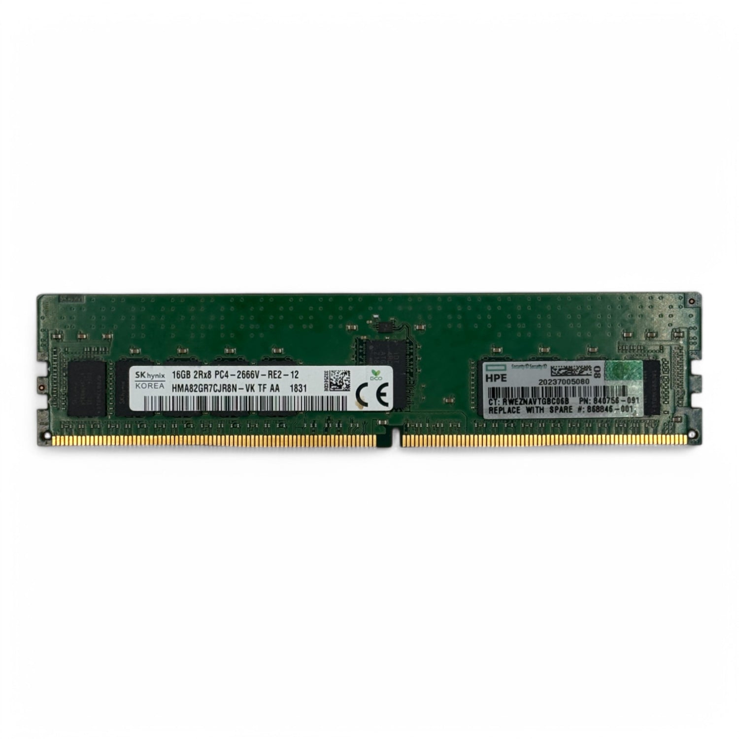 16 GB 2Rx8 PC4-2666V Hynix HMA82GR7CJR8N-VK HP-Teilenummer: 840756-091