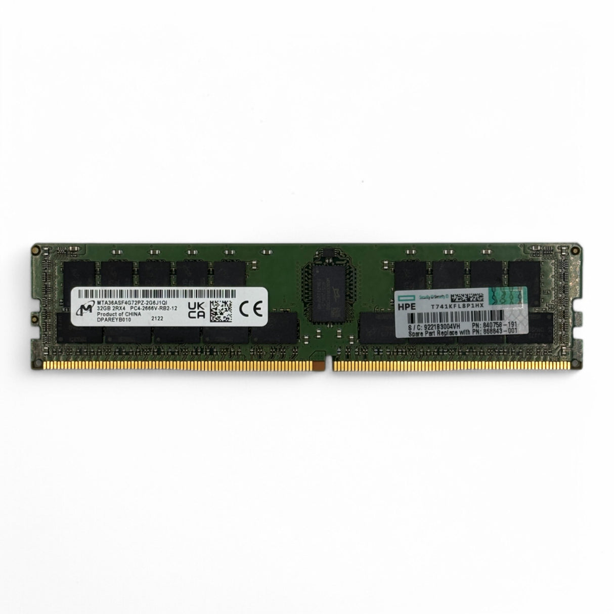 32GB 2Rx4 PC4-2666V Micron MTA36ASF4G72PZ-2G6J1QI HP P/N: 841758-191
