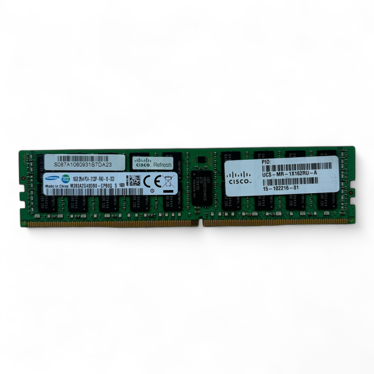 16GB, 2Rx4, PC4-2133P, Cisco P/N: UCS-MR-1X162RU-A, Samsung P/N: M393A2G40DB0-CPB0Q