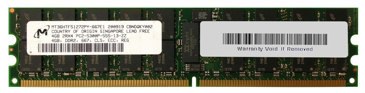 Memory Micron 4GB 2Rx4 PC2-5300P DDR2-667 ECC MT36HTF51272PY-667E1