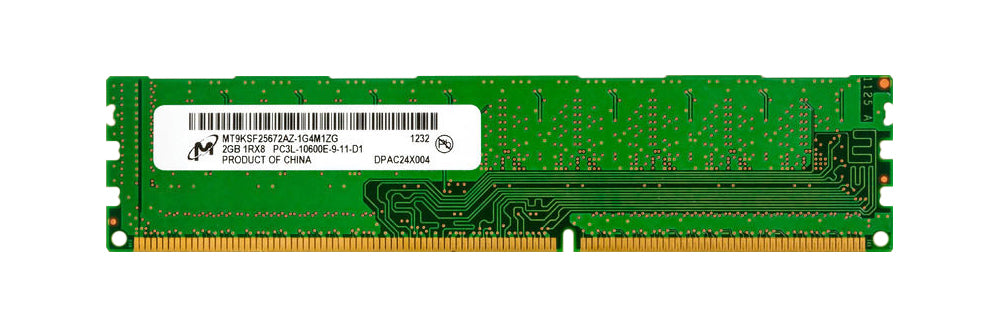 Memory Micron 2GB 1Rx8 PC3L-10600E DDR3-1333 ECC Low Voltage MT9KSF25672AZ-1G4M1ZG