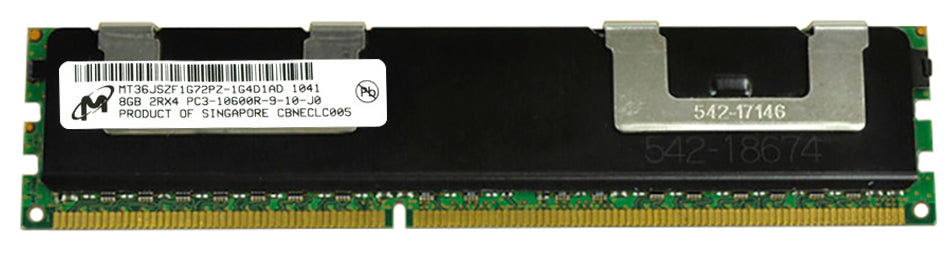 8GB 2Rx4 PC3-10600R DDR3-1333 ECC, Micron P/N: MT36JSZF1G72PZ-1G4D1AD