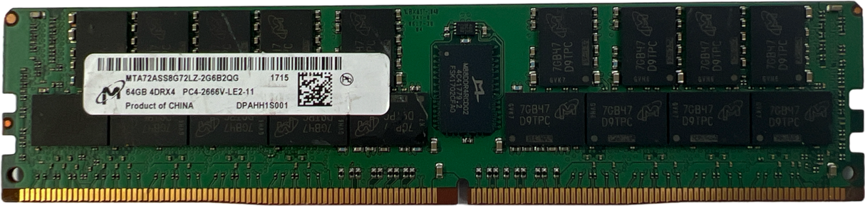 64 GB 1Rx4 4DRx4 PC4-2666V Micron MTA72ASS8G72LZ-2G6B2QG Lenovo P/N: SM30L13370