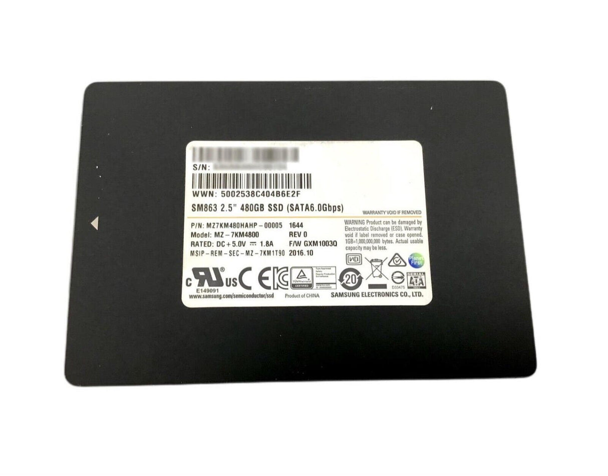 480 GB SSD SATA 6 Gbit/s SAMSUNG SM863 MZ7KM480HAHP
