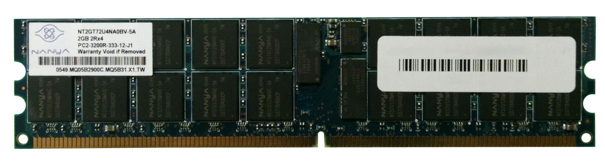 2GB 2Rx4 PC2-3200R ECC DDR2-400 Nanya P/N: NT2GT72U4NA0BV-5A