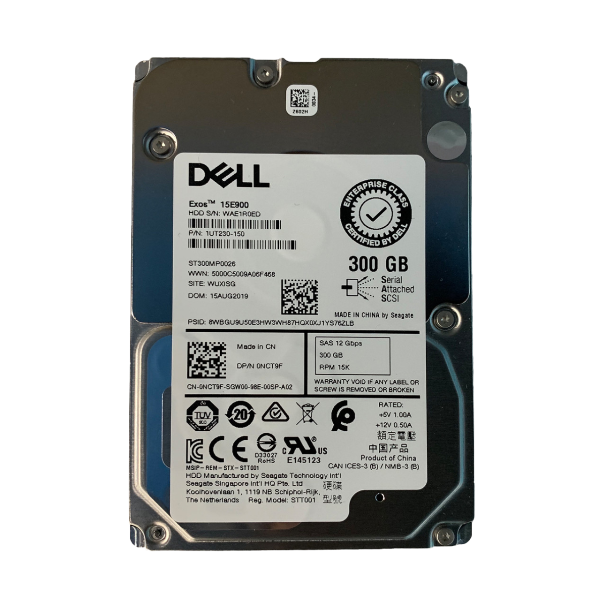 300 GB 15K SAS 12G 2,5-Zoll-Festplatte Dell Exos 15E900 ST300MP0026 Teilenummer: NCT9F 0NCT9F