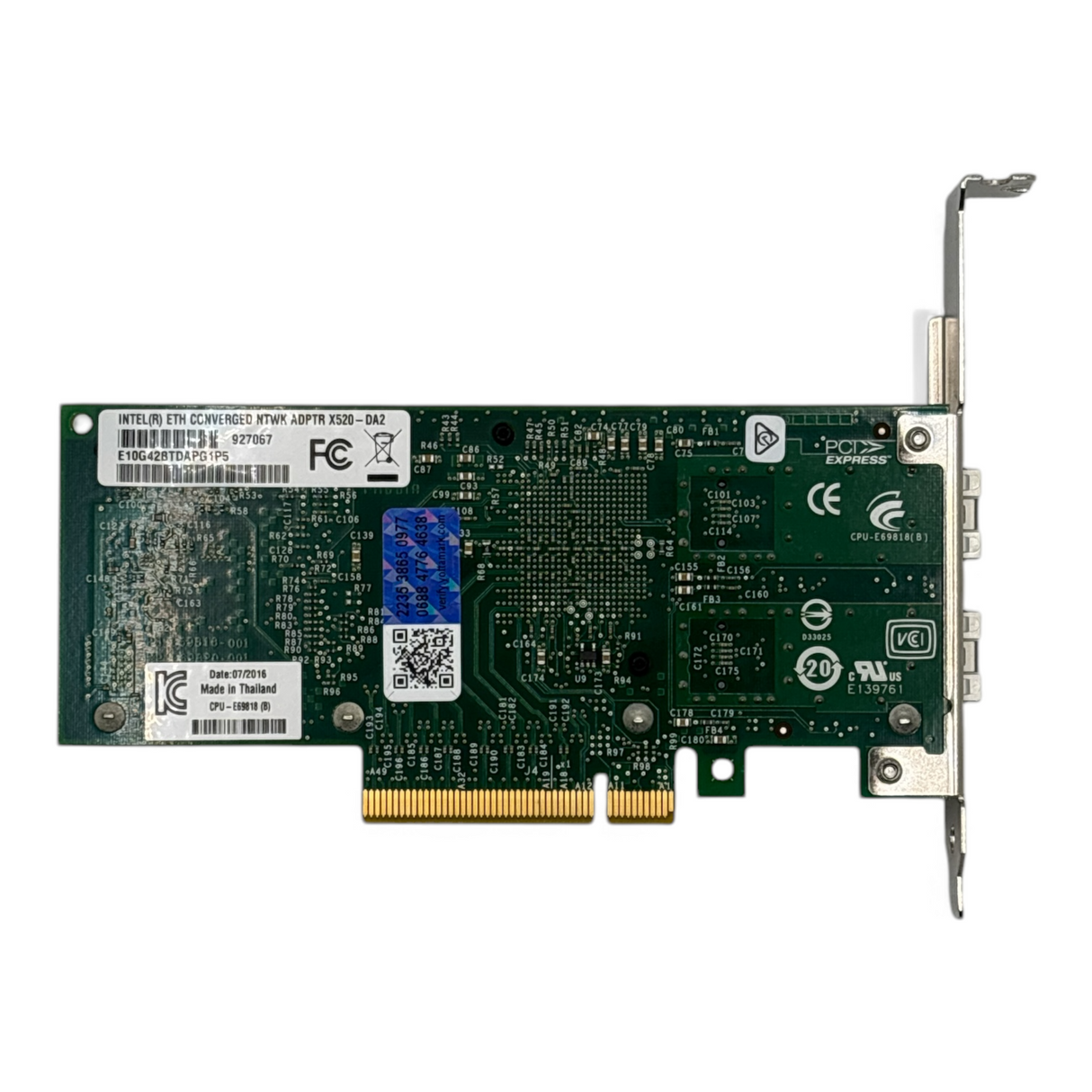 Intel X520-DA2 SFP+ Dual Port 10Gb/s konvergenter Netzwerkadapter (Vollprofil)