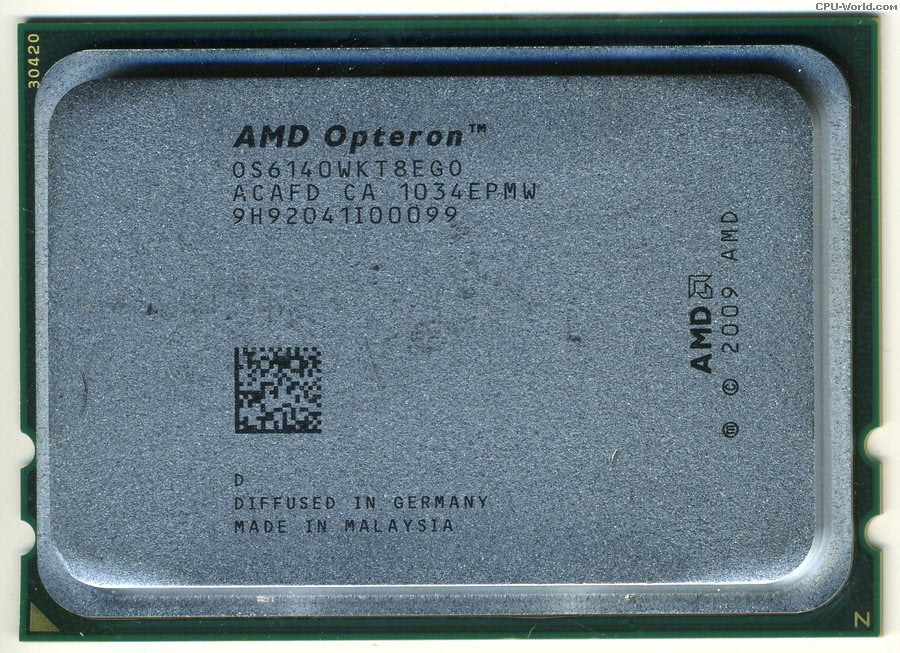 AMD Opteron 6140 - 2.60Ghz, Eight Core, Cache 12MB, TDP 115W, 64-bit - P/N: OS6140WKT8EGO