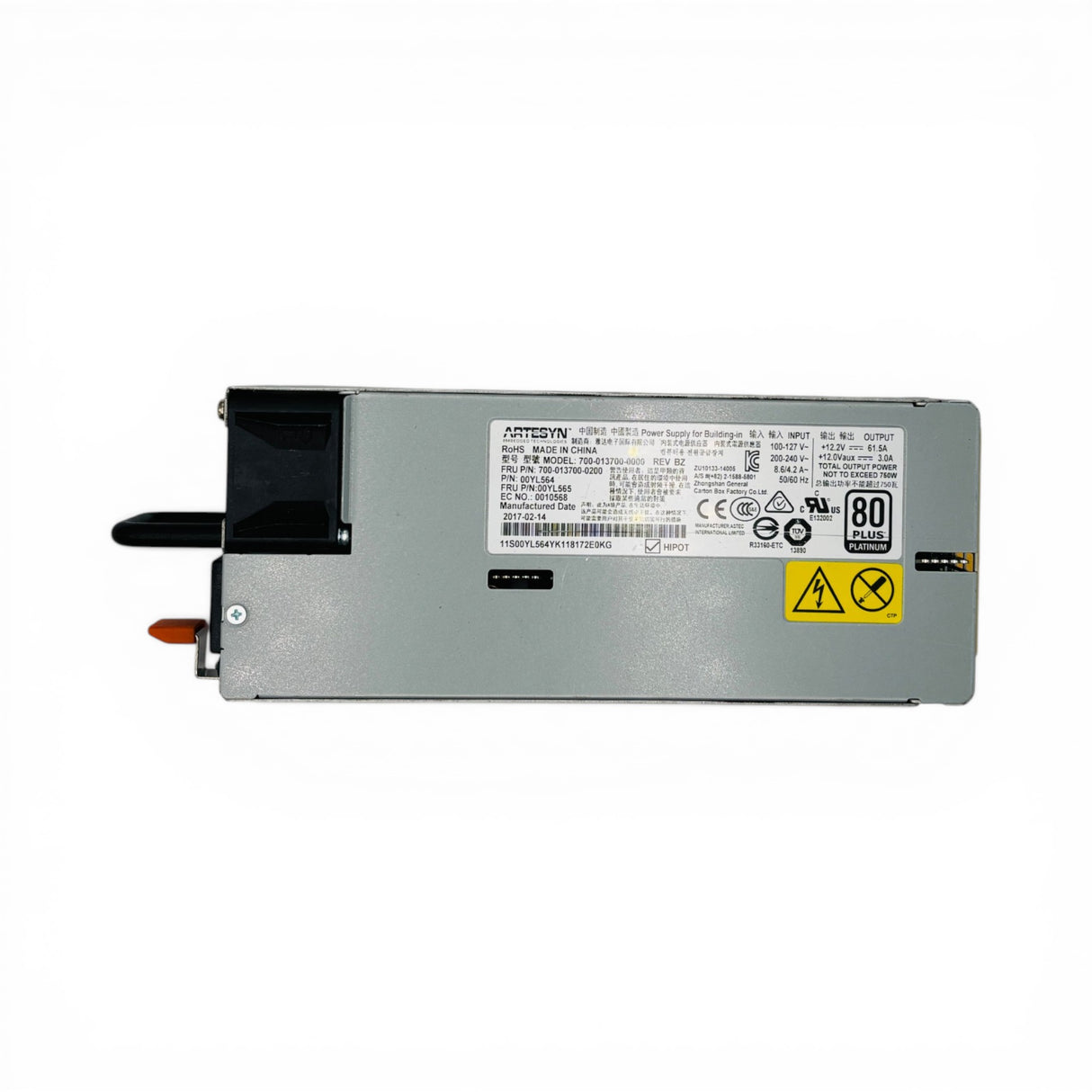 Lenovo 750W Hot-Swap 80 Plus Platinum P/N: 00YL564