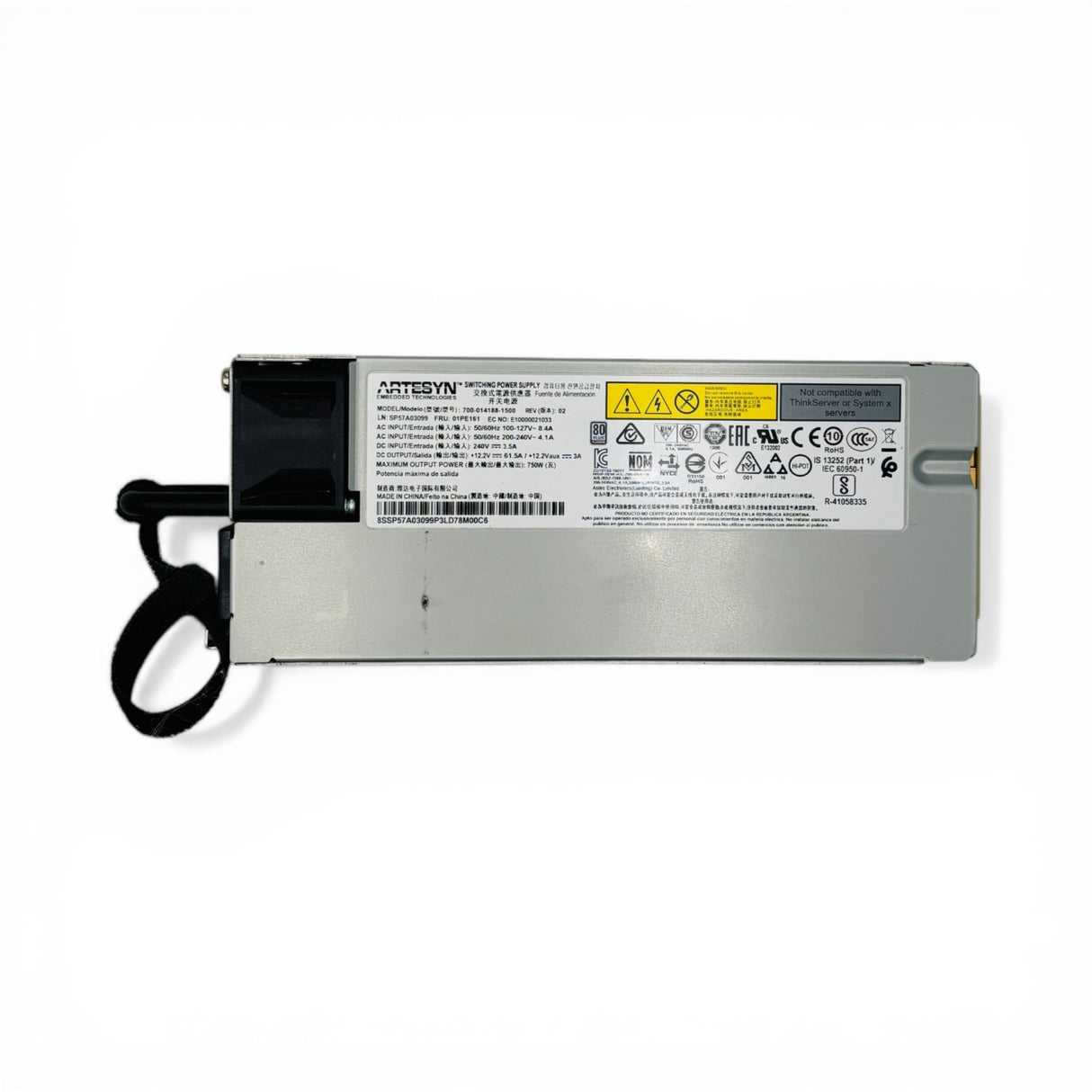 Lenovo 750W Hot-Swap 80 Plus Platinum P/N: 01PE161
