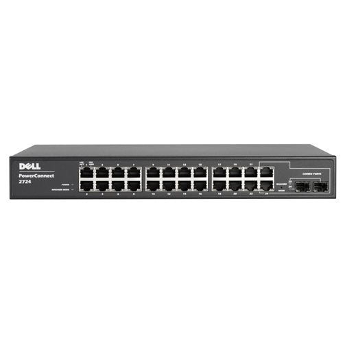 Dell PowerConnect 2724 24-PORT Managed Gigabit Switch P/N: YJ297, 0YJ297