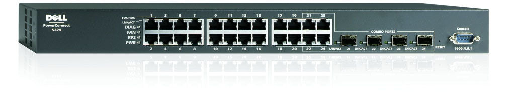 Dell PowerConnect 5324 Switch, 24-port Gigabit P/N: CFKT291, 1MGZ281, 2LGZ281