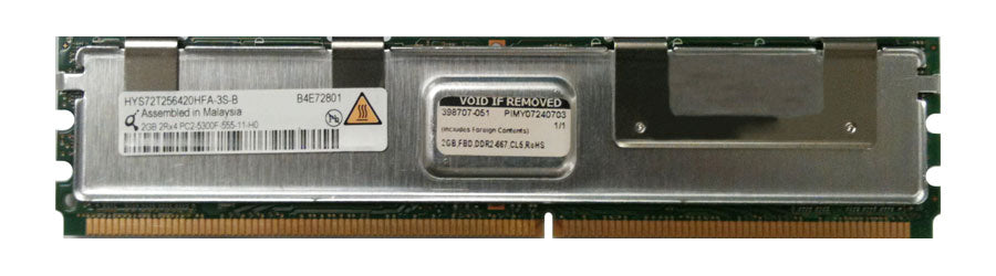 Memory Qimonda 2GB 2Rx4 PC2-5300F DDR2-667 ECC HYS72T256420HFA-3S