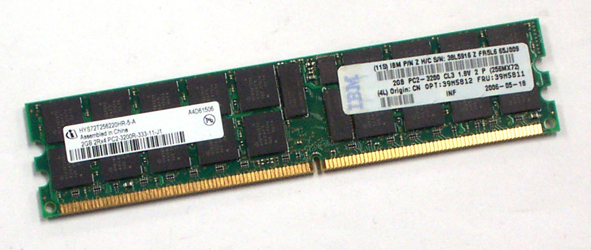 Memory Qimonda IBM 2GB 2Rx4 PC2-3200R ECC DDR2-400 HYS72T256220HR-5