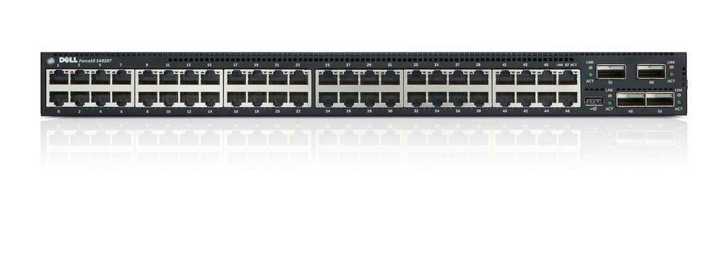 Dell Force10 S4820T 48-port SFP+ 10GbE + 4x 40GB QSFP+ Port Switch P/N: 2P7Y5, 02P7Y5