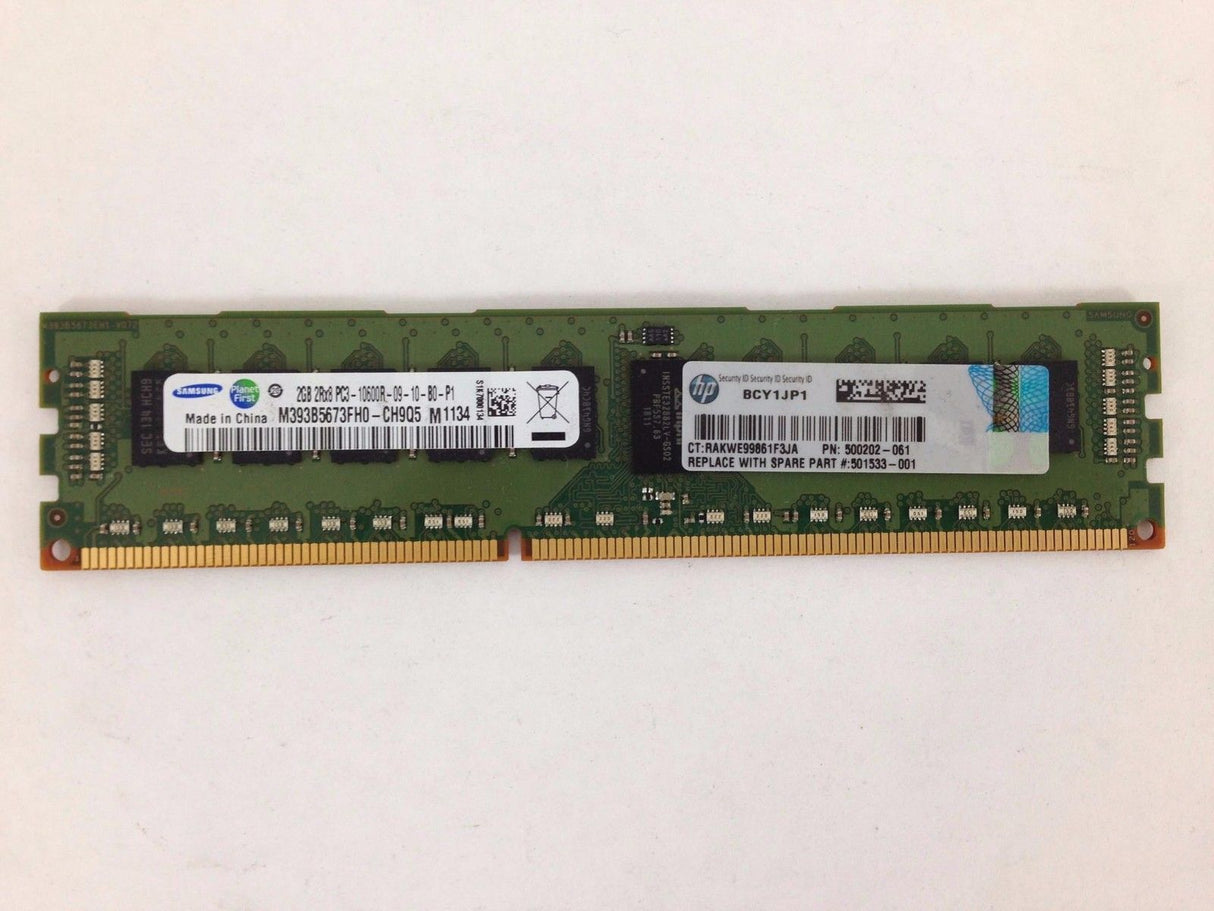 2GB 2Rx8 PC3-10600R DDR3-1333 ECC, Samsung, HP
