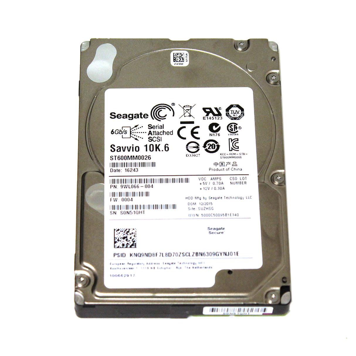 600 GB 10K SAS 2,5-Zoll-Festplatte DP 6G Seagate Savvio Teilenr.: ST600MM0026