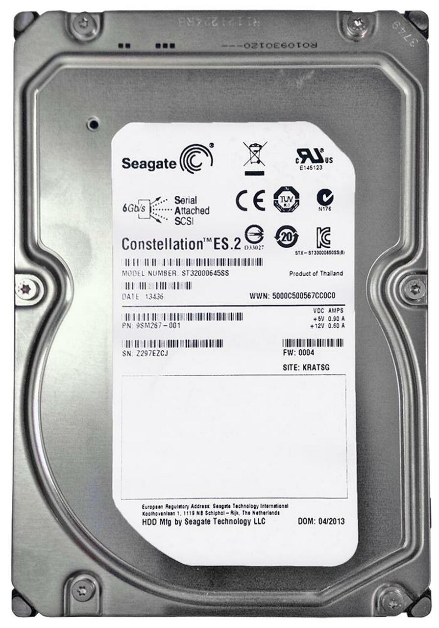 2 TB 7,2 K SAS 3,5 Zoll 6G Seagate Teilenr.: 9SM267-001