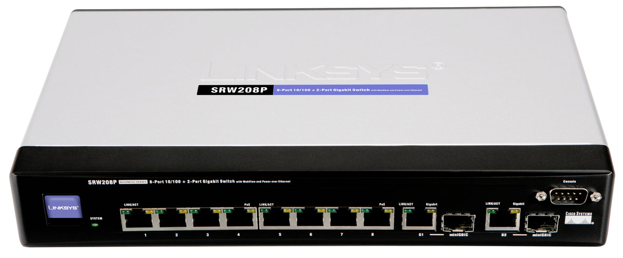 Linksys SRW208P 8-Port Managed Ethernet Switch mit WebView und PoE