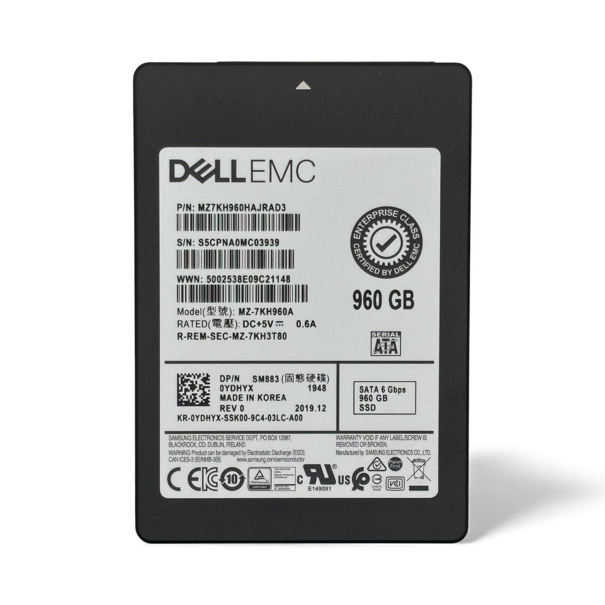 960GB SATA 2.5" 6G MU SSD Dell P/N: 0YDHYX