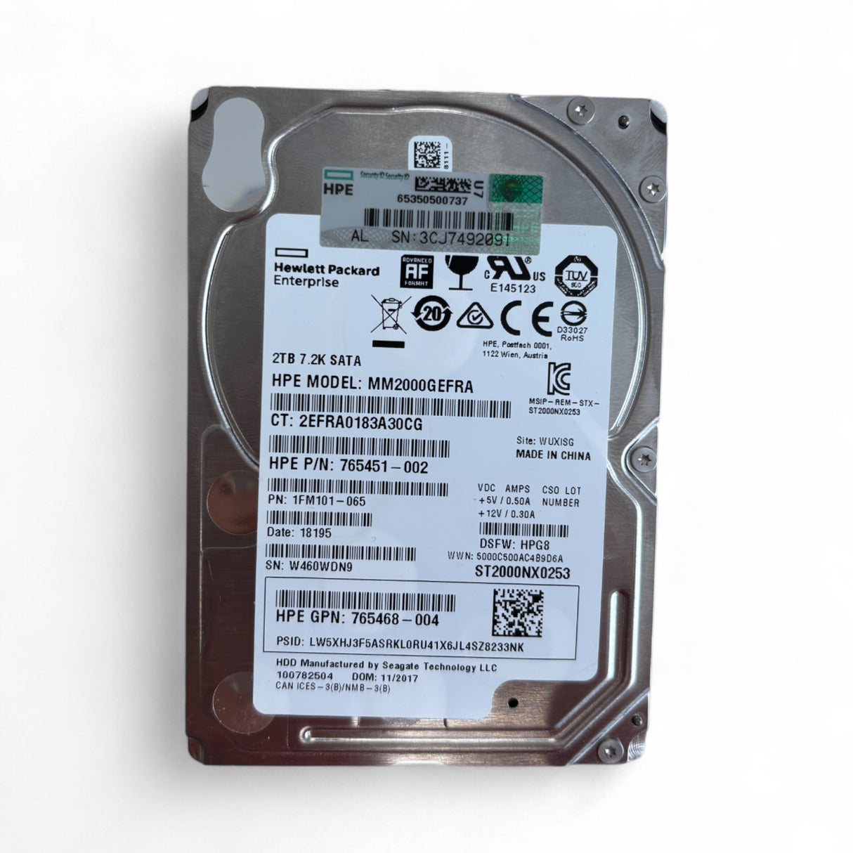 2 TB 7,2 k SATA 6G 2,5-Zoll-Festplatte Seagate ST2000NX0253 Teilenummer: 1FM101-002