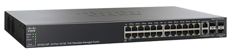 CISCO SF500-24P Stackable Managed Switch, 24 port, PoE, SF500-24P-K9-V02