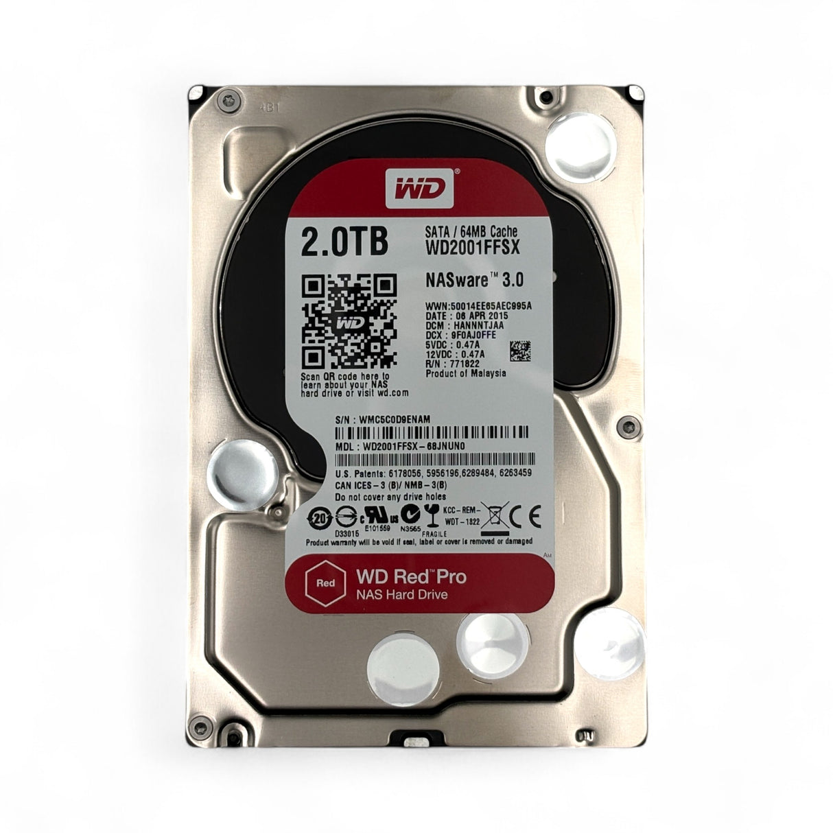 2TB SATA 3.5" HDD 7.2k 6G WD Red Pro P/N: WD2001FFSX