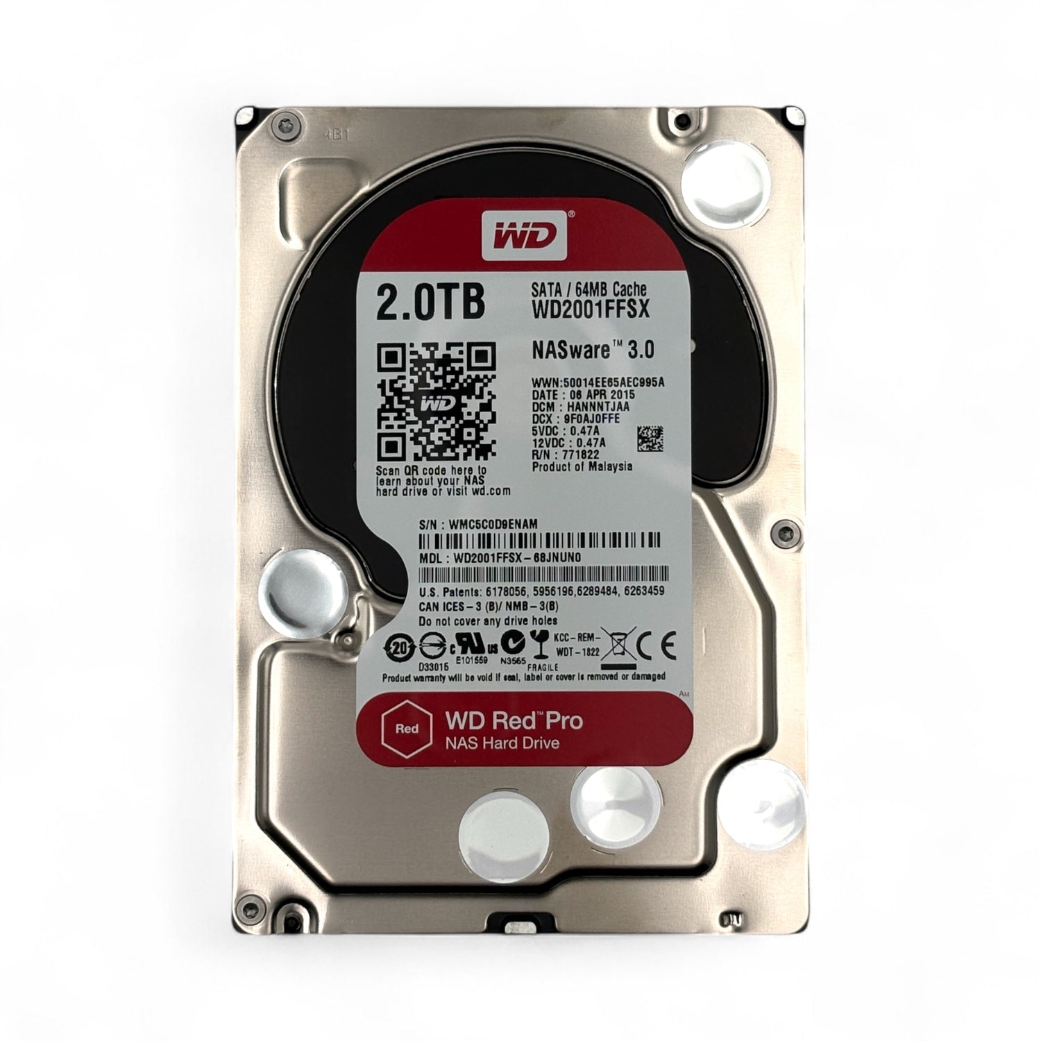 2TB SATA 3.5" HDD 7.2k 6G WD Red Pro P/N: WD2001FFSX