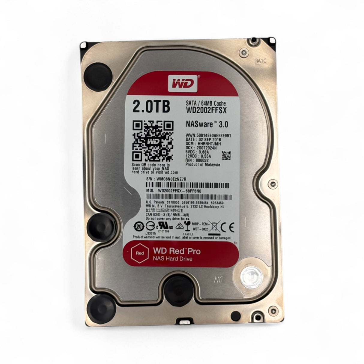 2TB SATA 3.5" HDD 7.2k 6G WD Red Pro P/N: WD2002FFSX