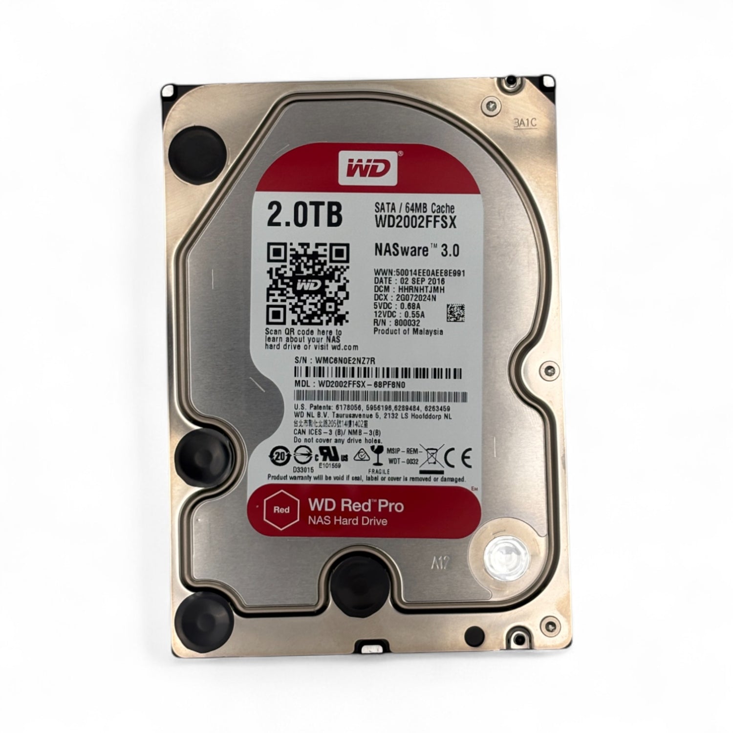 2TB SATA 3.5" HDD 7.2k 6G WD Red Pro P/N: WD2002FFSX