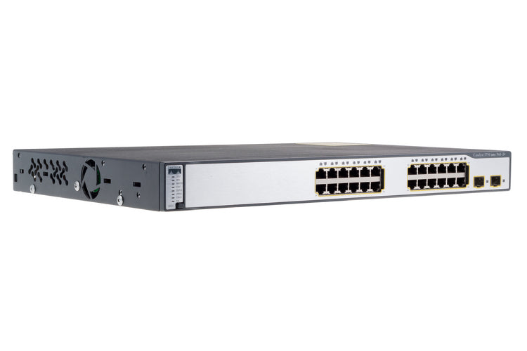 Cisco Catalyst WS-C3750-24PS-S V06, PoE, 24-port + 2x SFP port Switch P/N: WS-C3750-24PS-S V06