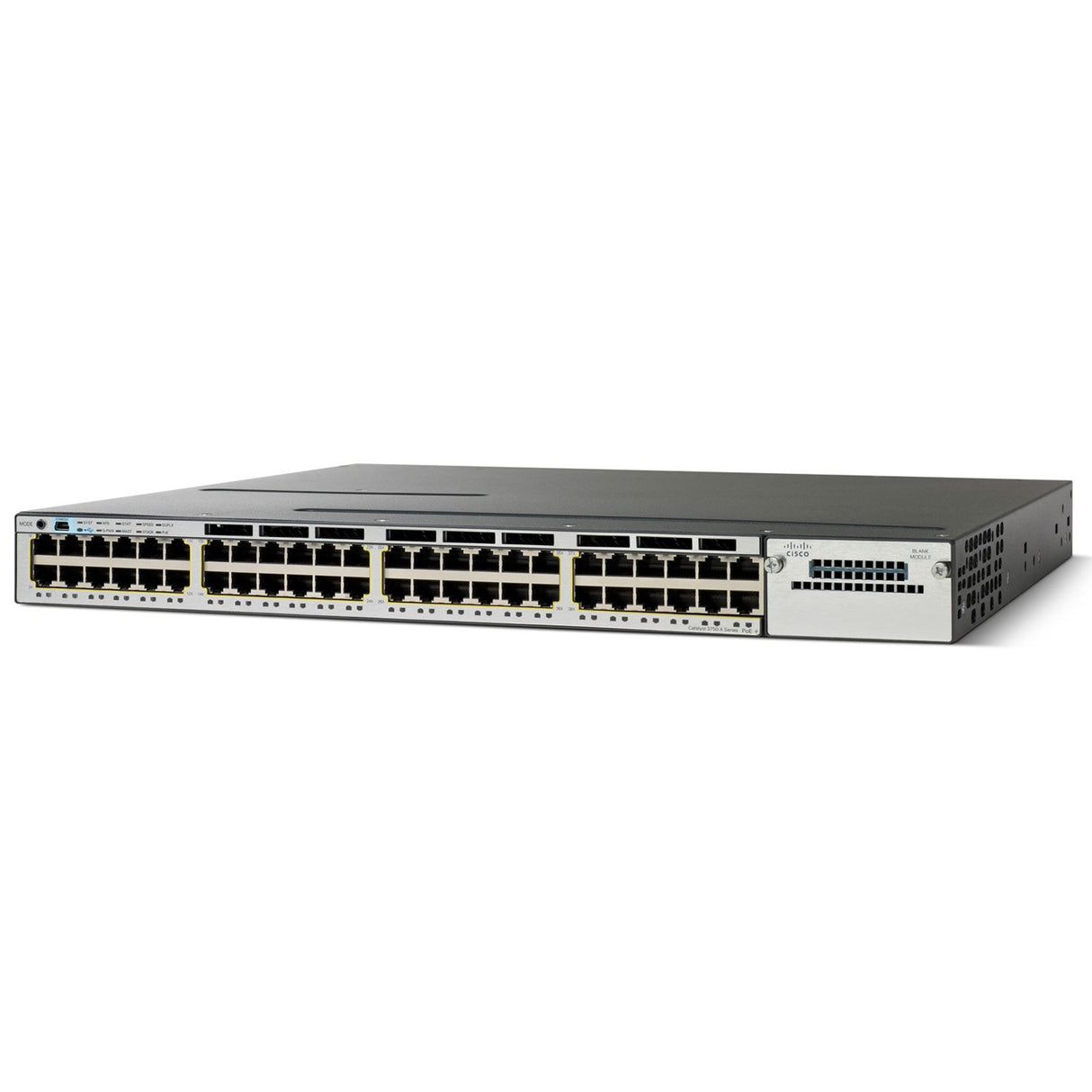 Cisco WS-C3750X-48P-S-V02, 1U, 48-port, Gigabit Ethernet