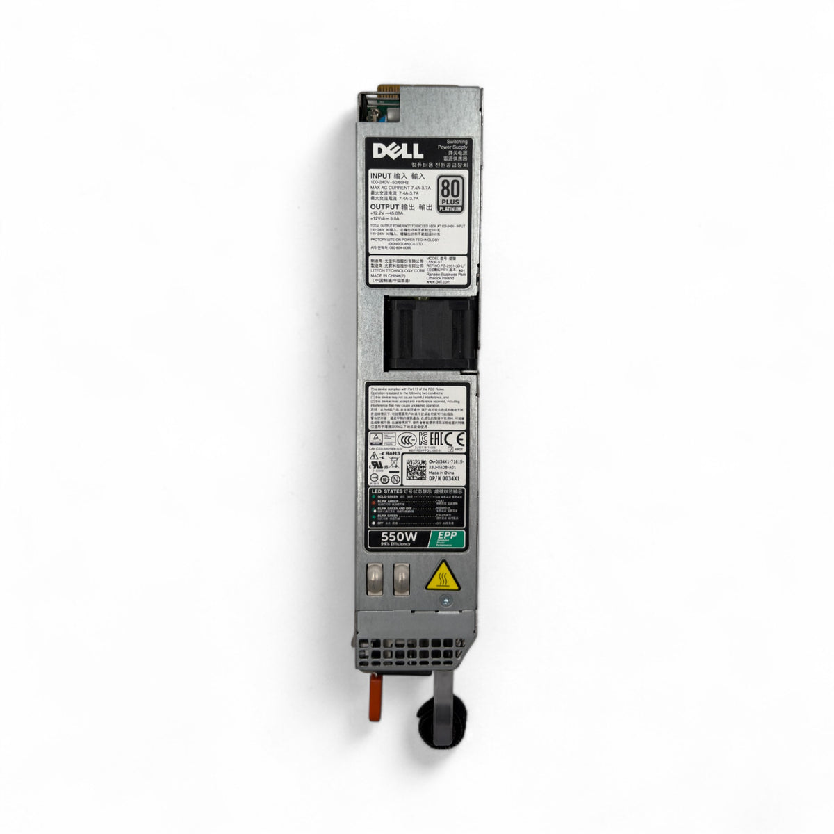 Dell 550W PSU 80 PLUS Platinum R440/R430 – Dell P/N: 034X1 / 0034X1 ...