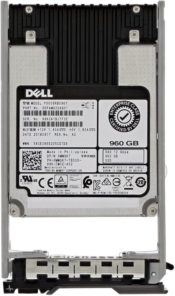 960GB SAS 2.5" 12G RI SSD Dell P/N: 0MWGK7