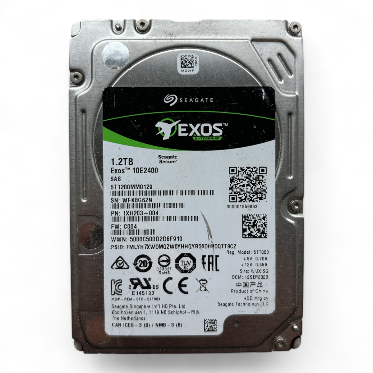 1.2TB 10K SAS 2.5" HDD 12G Seagate Exos 10E2400 ST1200MM0129 P/N: 1XH203-004