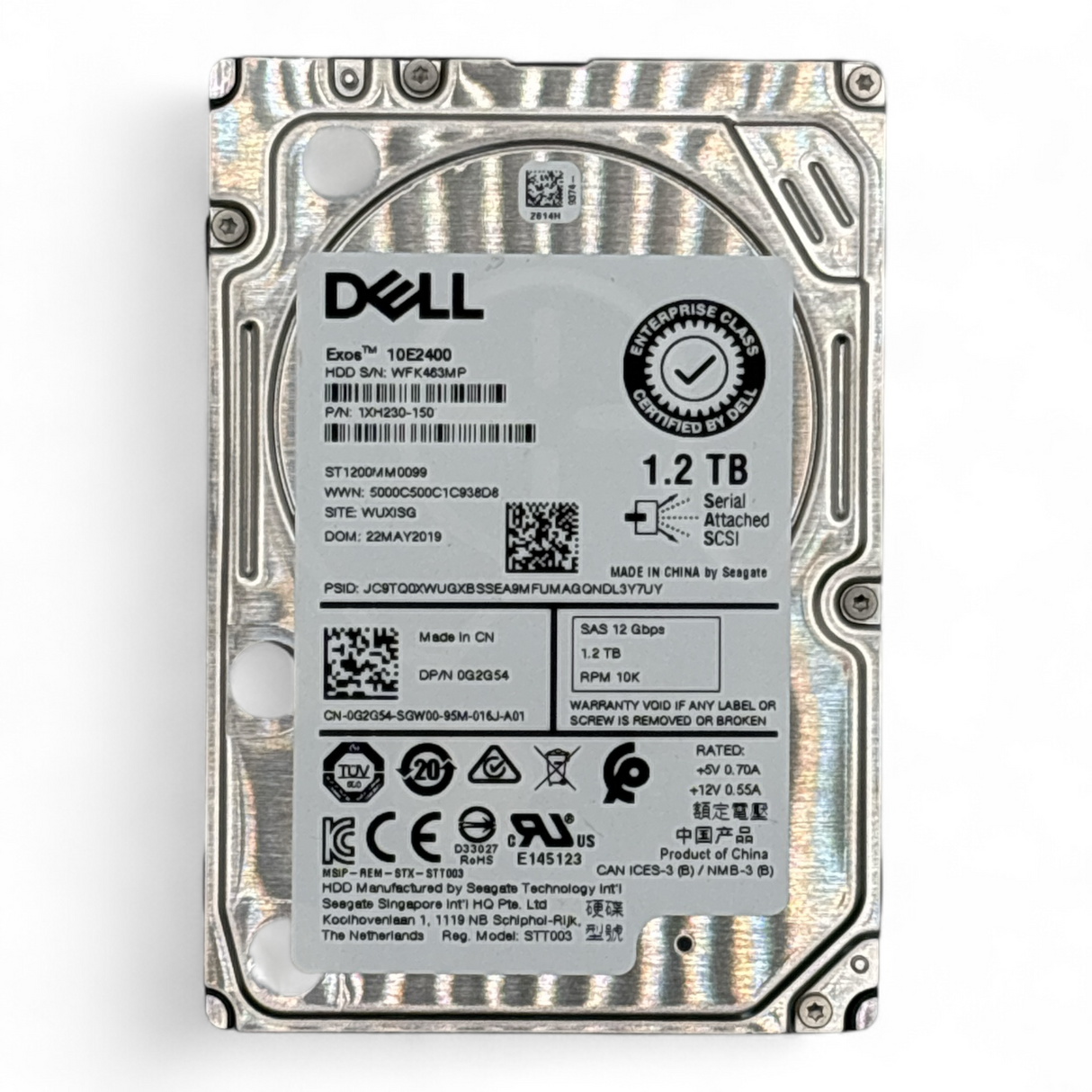 1.2TB HDD 2.5" SAS 12G 10K Dell P/N: 0G2G54 0J4TF2, 10E2400, ST1200MM0099