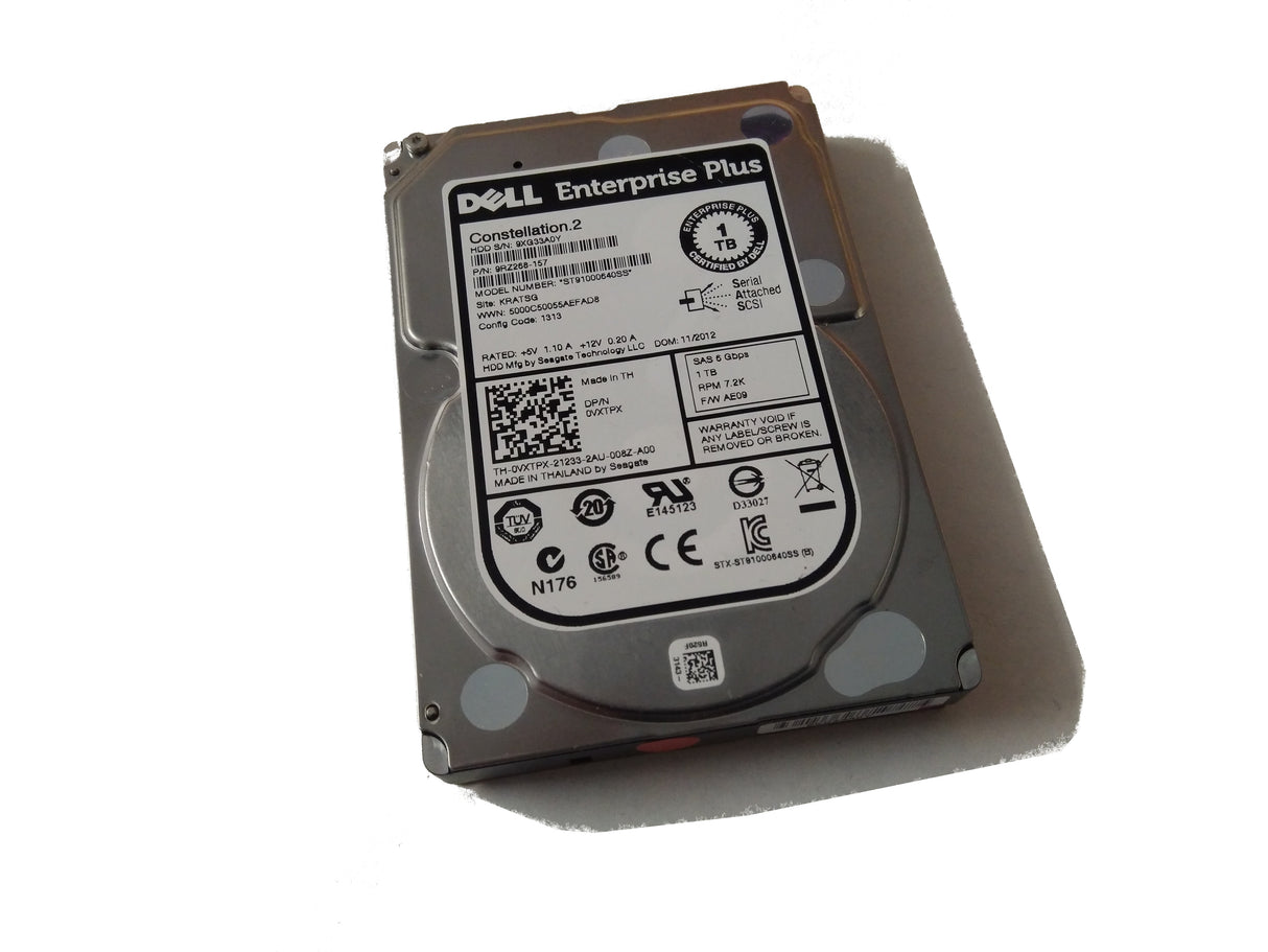 1TB 7.2K SAS 2.5" HDD DP 6G DELL P/N: VXTPX 0VXTPX