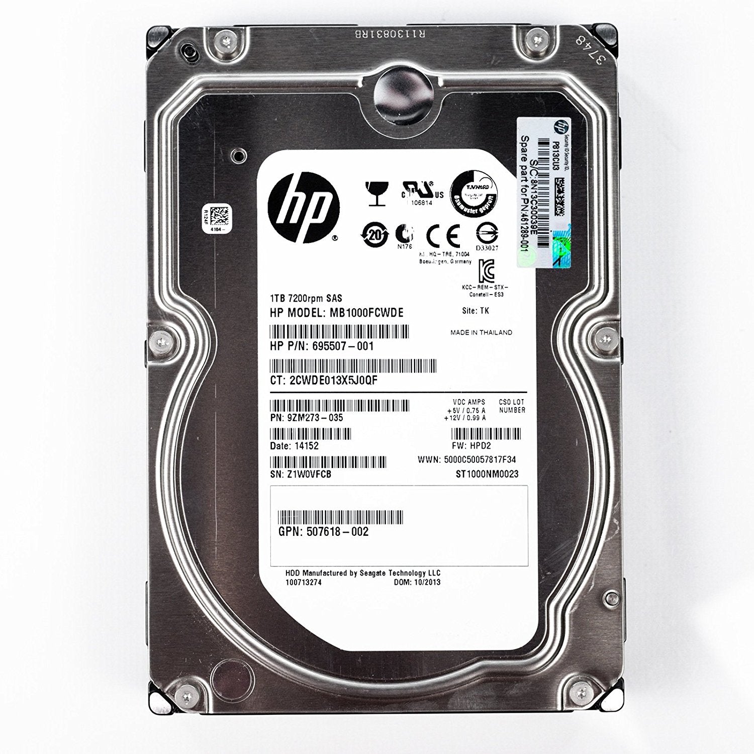 1000GB 72K SAS 3 5 inch DP HP 695507-001