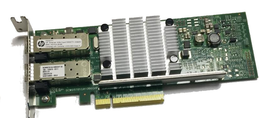 2P, 10Gb/s, FC, PCI-e, SFP+ BCM57810S ADAPTER, FP, HP P/N: 652501-001