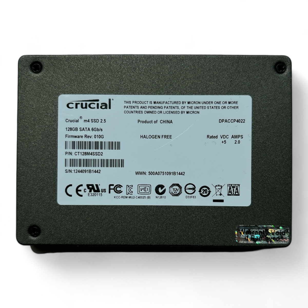 128GB SSD SATA 2.5" 6G Crucial M4  P/N: CT128M4SSD2