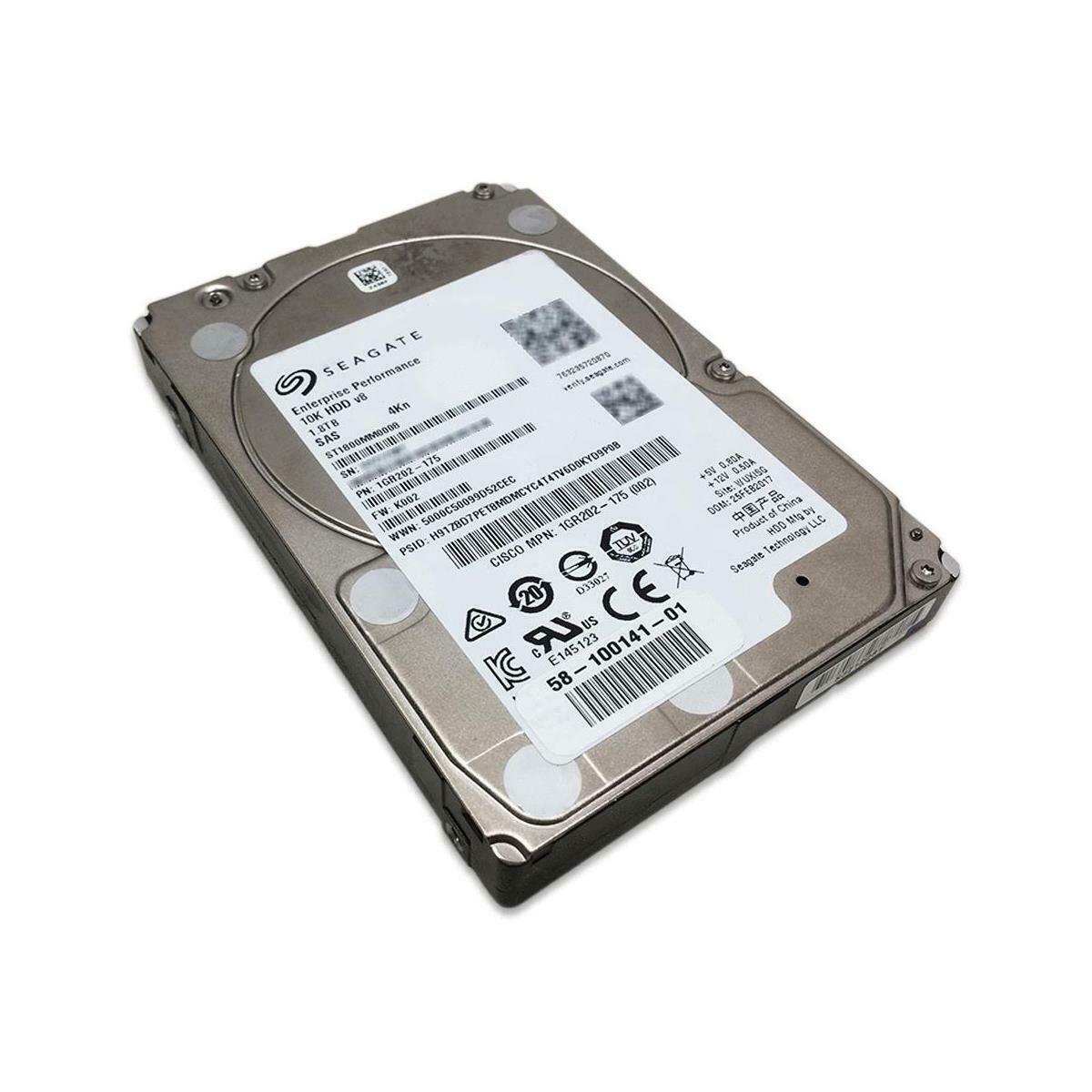 1.8TB 10K SAS 2.5" HDD 12G 4Kn Seagate ST1800MM0008 P/N: 1GR202-175