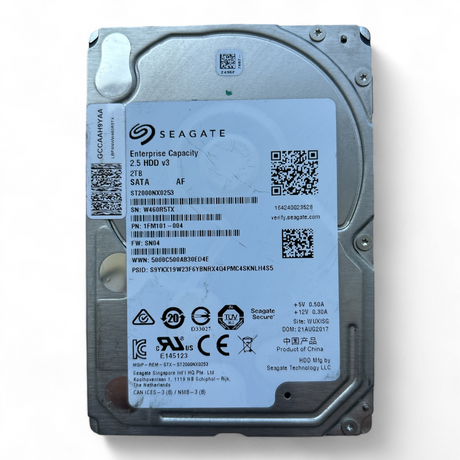 2TB 7.2k SATA 6G 2.5" HDD Seagate Exos 7E2000 ST2000NX0253 P/N: 1FM101-004