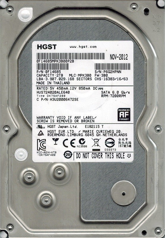 2000GB 72K SATA 3 5 inch SP HITACHI 0F14685