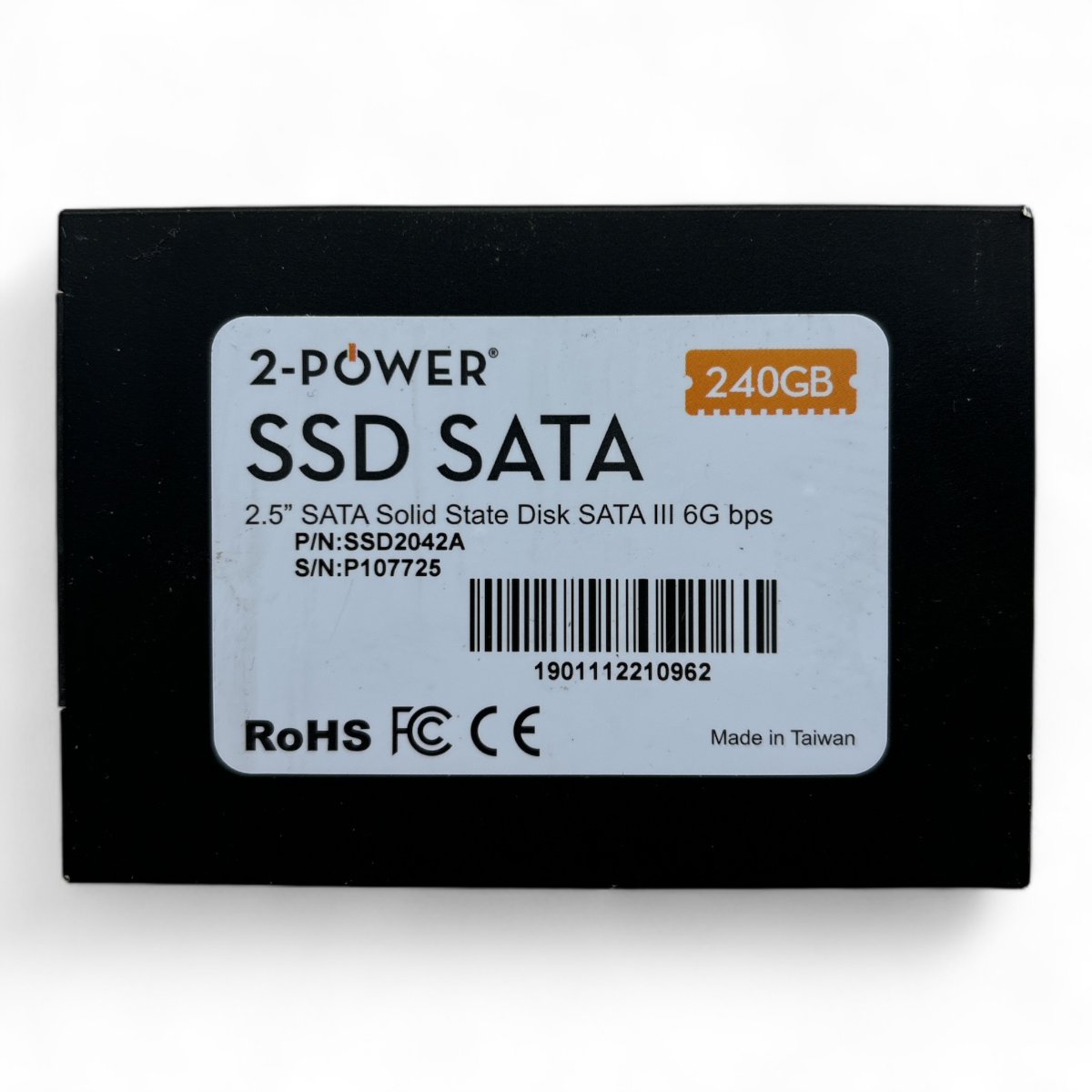 240GB SSD SATA 2.5" 6G 2-Power  P/N: SSD2042A