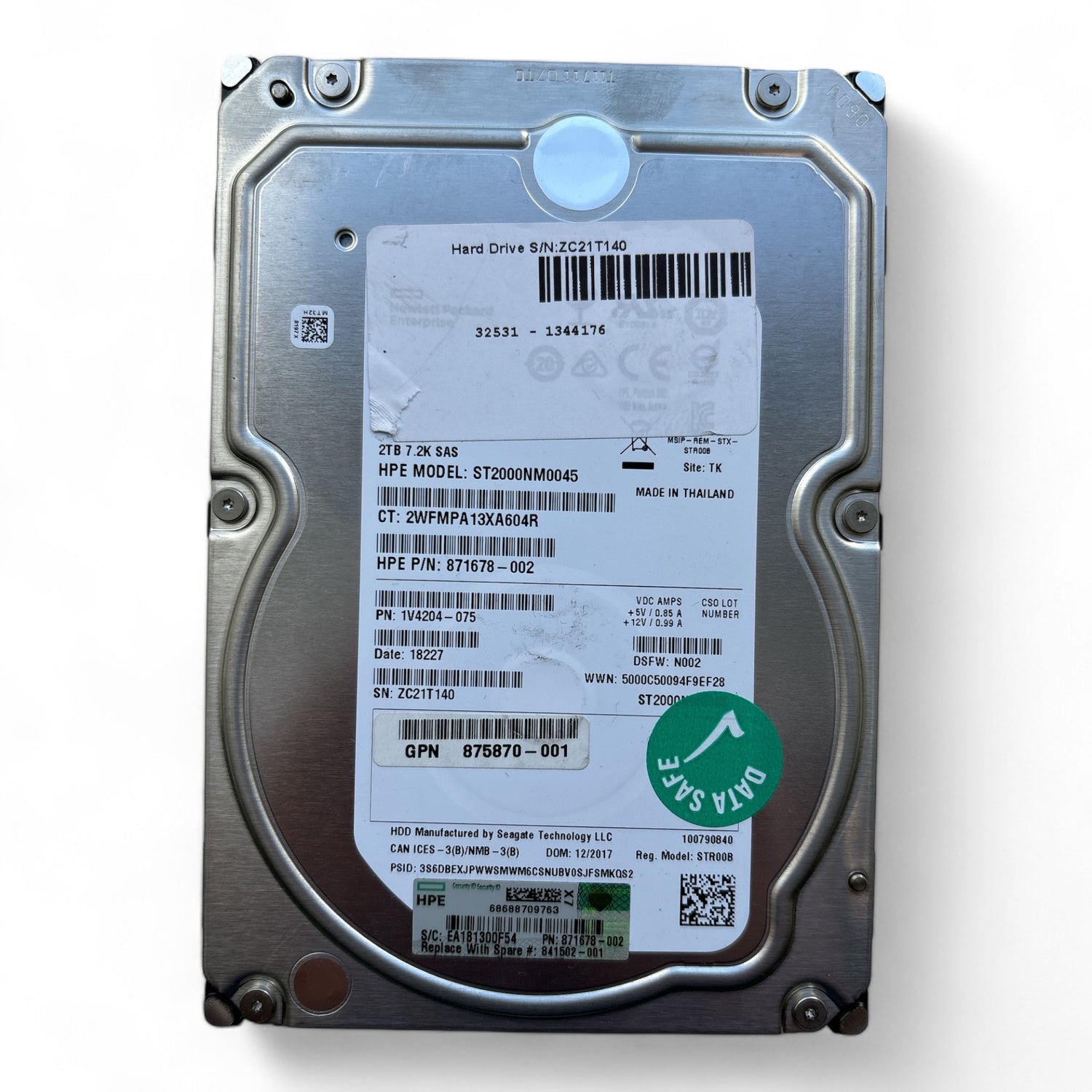 2TB, SAS, 12Gb/s, Seagate P/N: ST2000NM0045, HP P/N: 871678-002